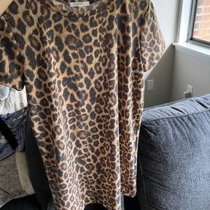 Cheetah print T-shirt dress